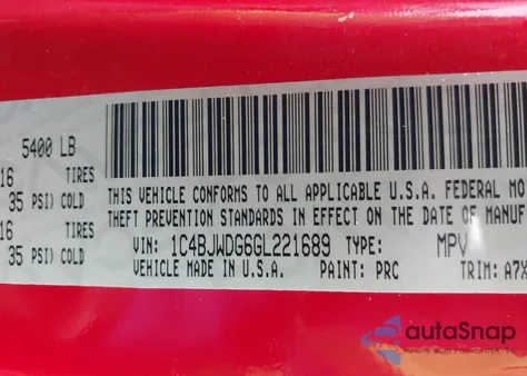 2016 Jeep Wrangler Unlimited Sport from USA, damaged, VIN 1C4BJWDG6GL221689